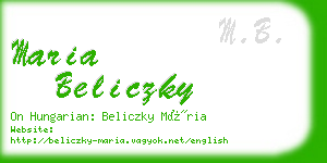 maria beliczky business card